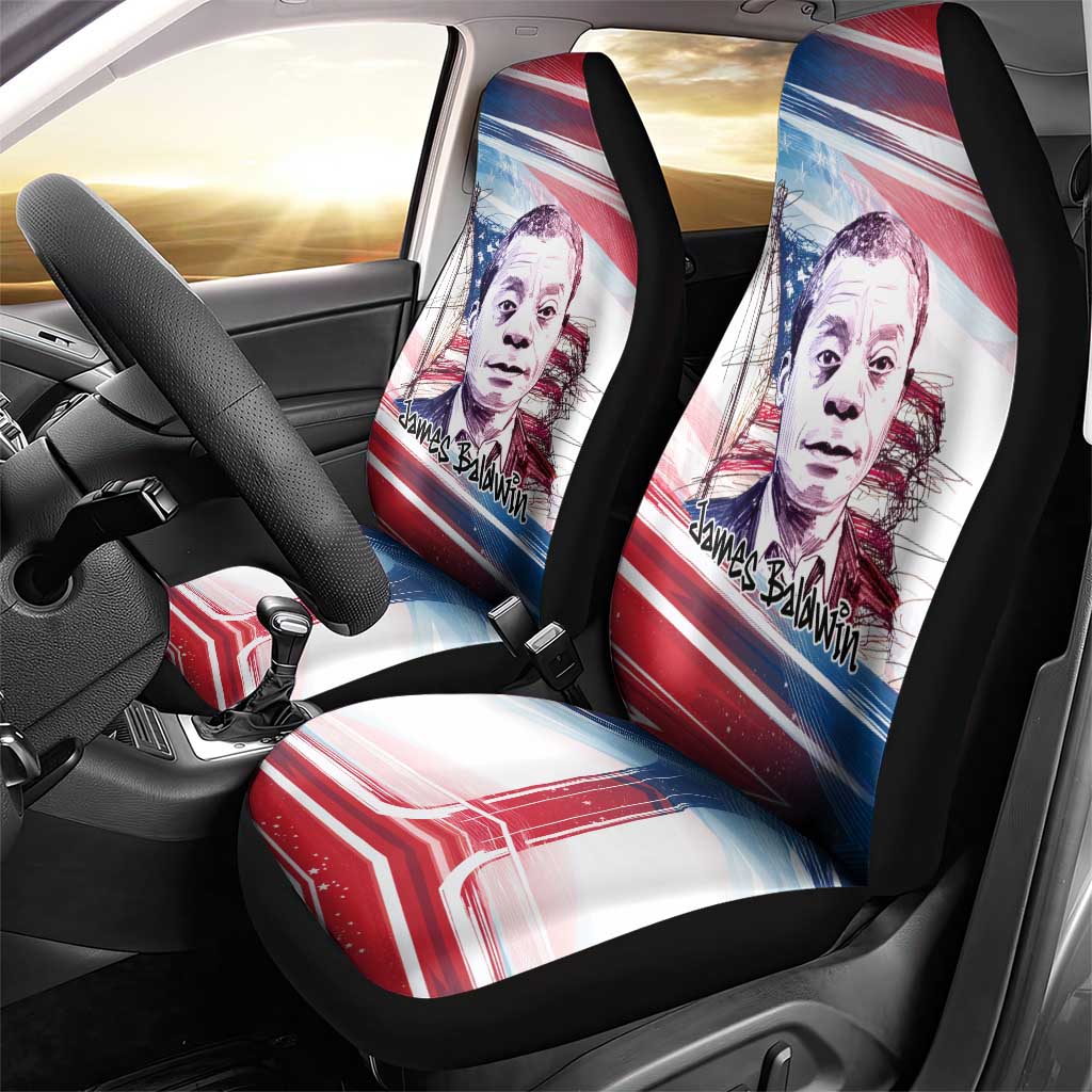 James Baldwin Car Seat Cover Artistic Portrait Quote on Love and Awareness Civil Rights Tribute - Wonder Print Shop