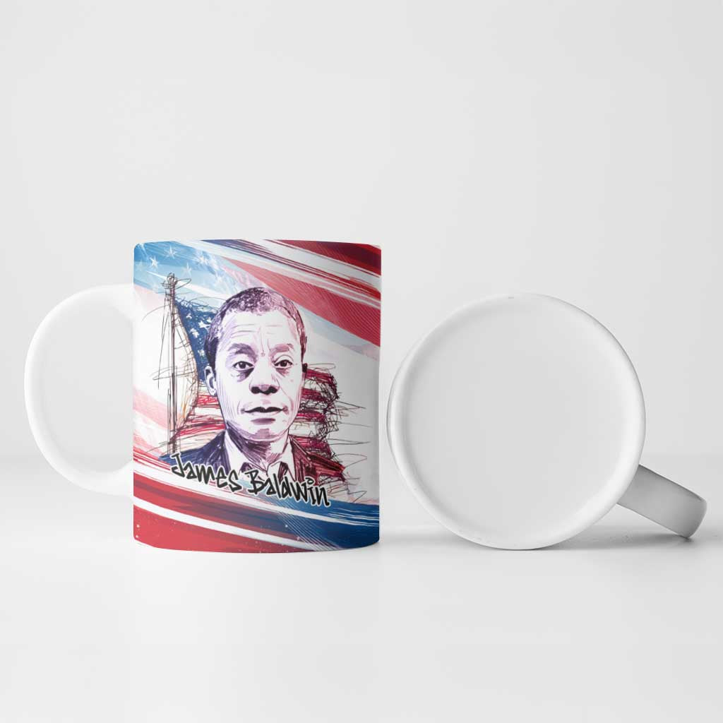 James Baldwin Ceramic Mug Artistic Portrait Quote on Love and Awareness Civil Rights Tribute - Wonder Print Shop