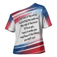 James Baldwin Cross Shoulder Shirt Artistic Portrait Quote on Love and Awareness Civil Rights Tribute - Wonder Print Shop