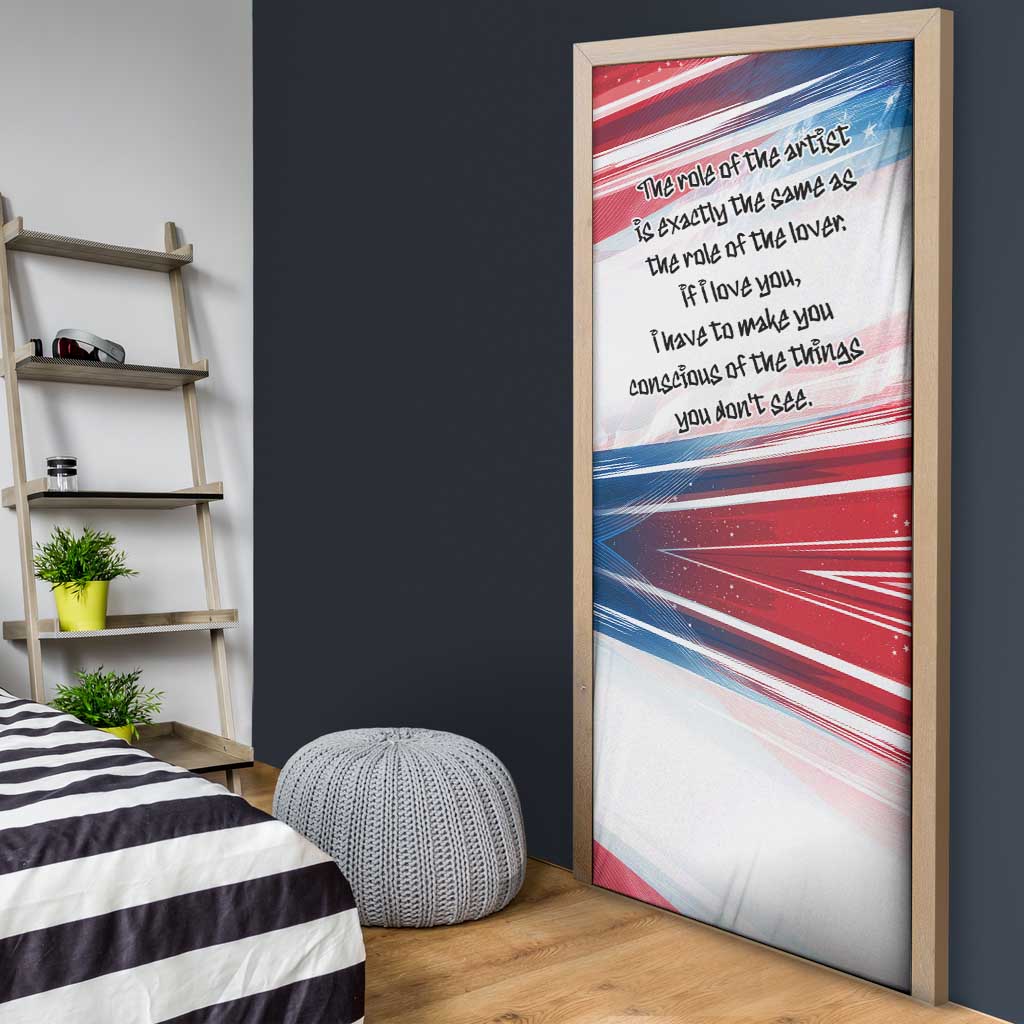 James Baldwin Door Cover Artistic Portrait Quote on Love and Awareness Civil Rights Tribute - Wonder Print Shop