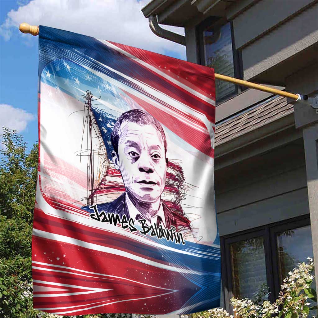 James Baldwin Garden Flag Artistic Portrait Quote on Love and Awareness Civil Rights Tribute - Wonder Print Shop