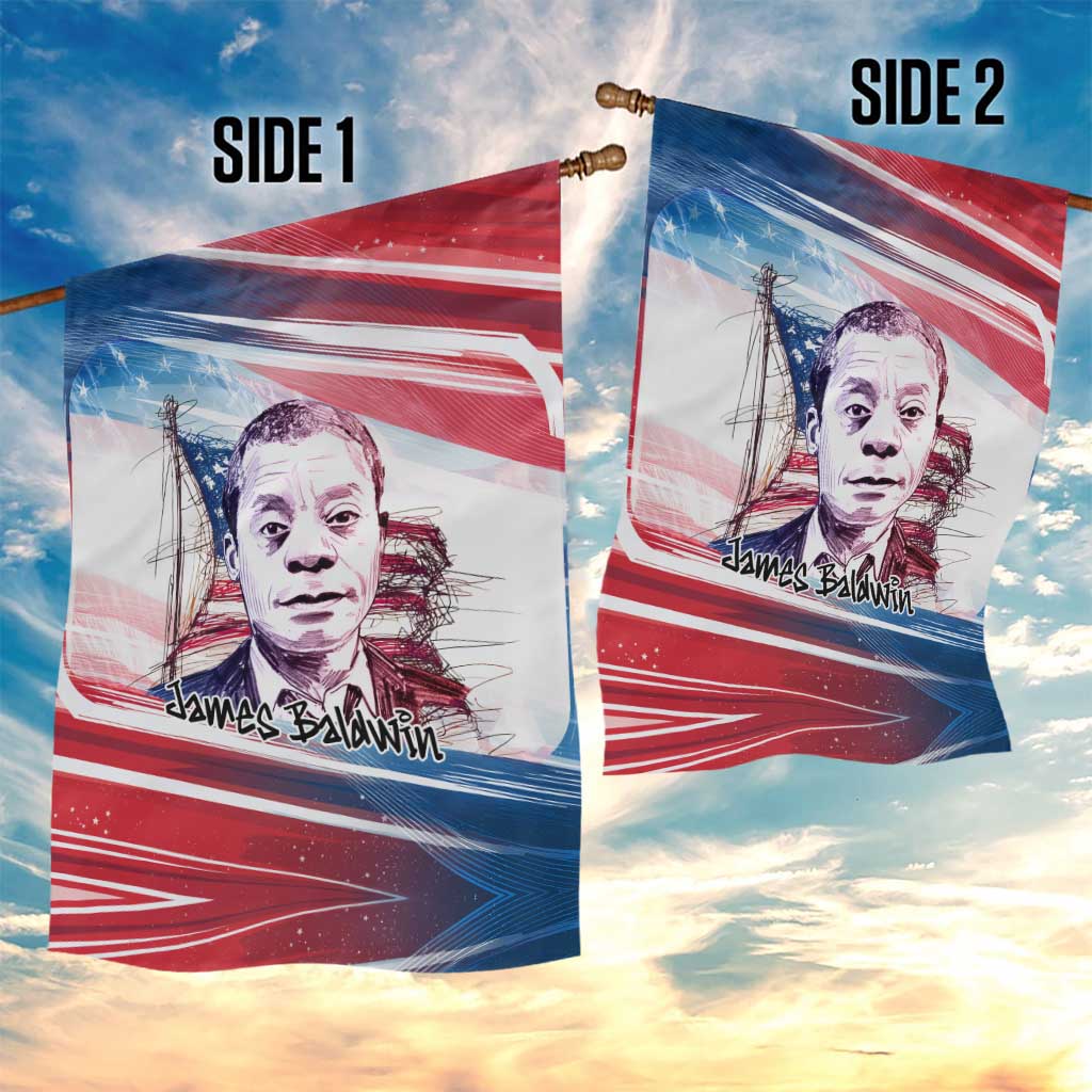 James Baldwin Garden Flag Artistic Portrait Quote on Love and Awareness Civil Rights Tribute - Wonder Print Shop