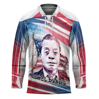 James Baldwin Hockey Jersey Artistic Portrait Quote on Love and Awareness Civil Rights Tribute - Wonder Print Shop