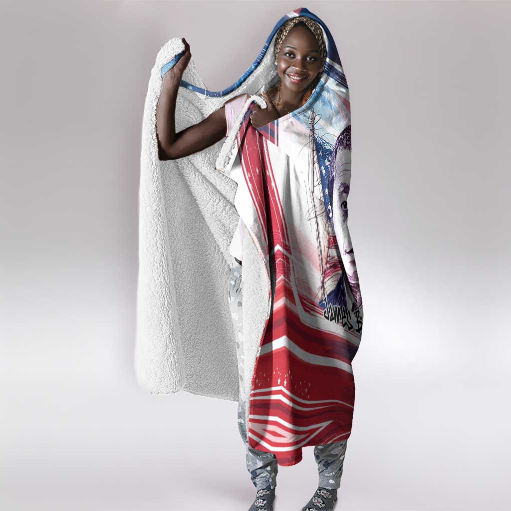 James Baldwin Hooded Blanket Artistic Portrait Quote on Love and Awareness Civil Rights Tribute - Wonder Print Shop