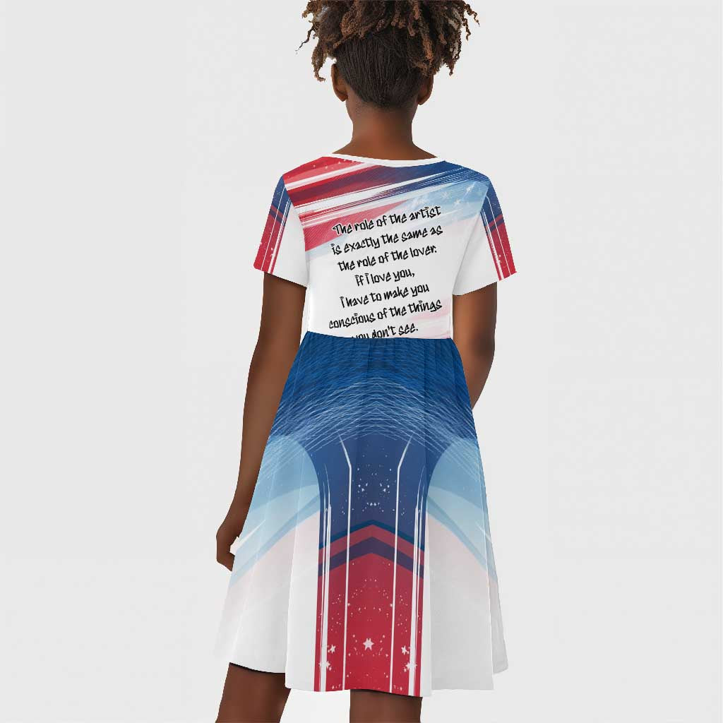 James Baldwin Kid Short Sleeve Dress Artistic Portrait Quote on Love and Awareness Civil Rights Tribute TS04