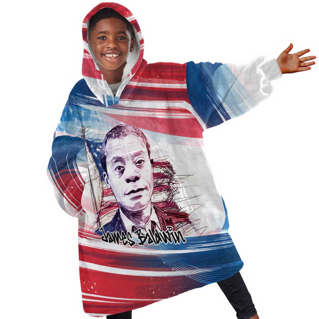 James Baldwin Kid Wearable Blanket Hoodie Artistic Portrait Quote on Love and Awareness Civil Rights Tribute - Wonder Print Shop
