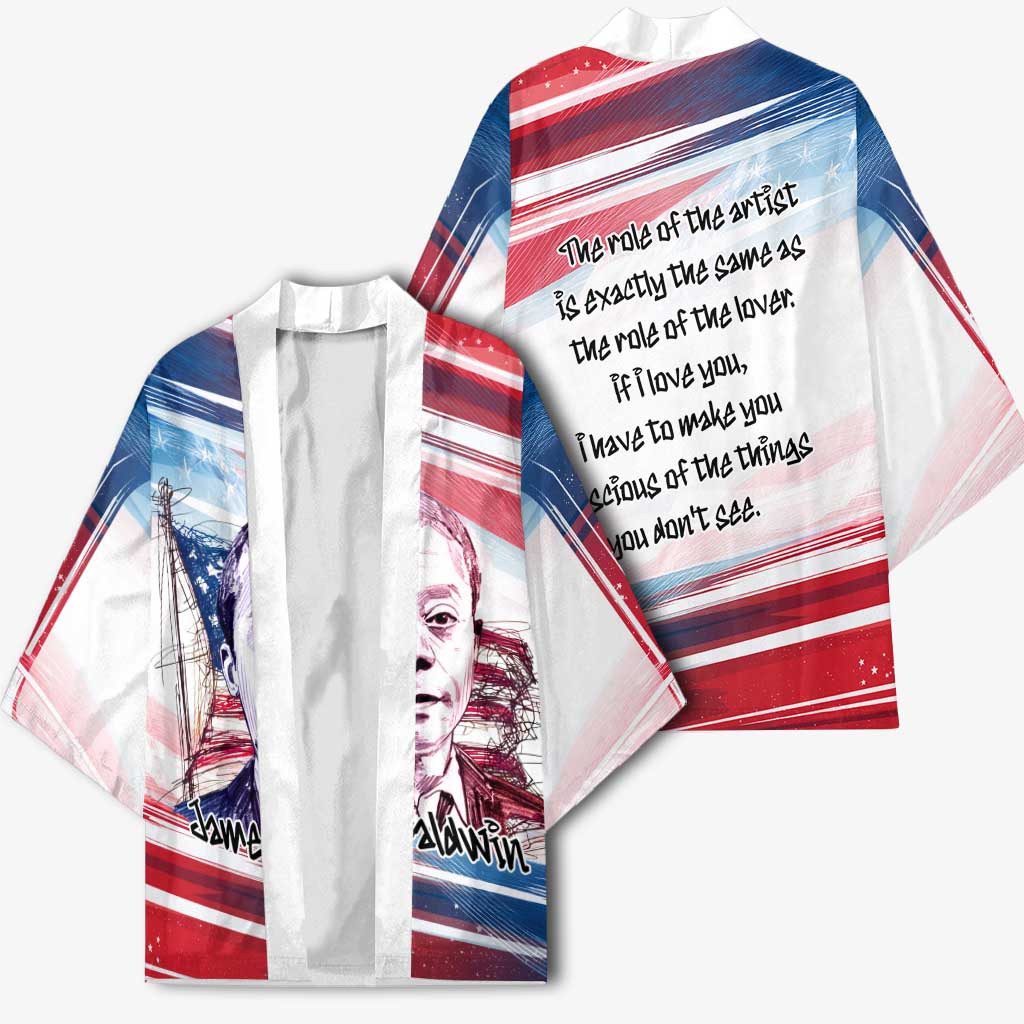 James Baldwin Kimono Artistic Portrait Quote on Love and Awareness Civil Rights Tribute - Wonder Print Shop