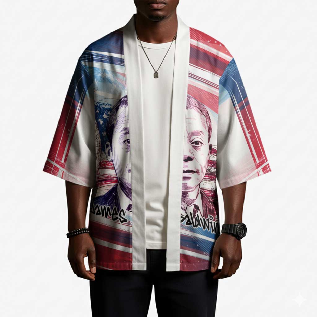 James Baldwin Kimono Artistic Portrait Quote on Love and Awareness Civil Rights Tribute - Wonder Print Shop