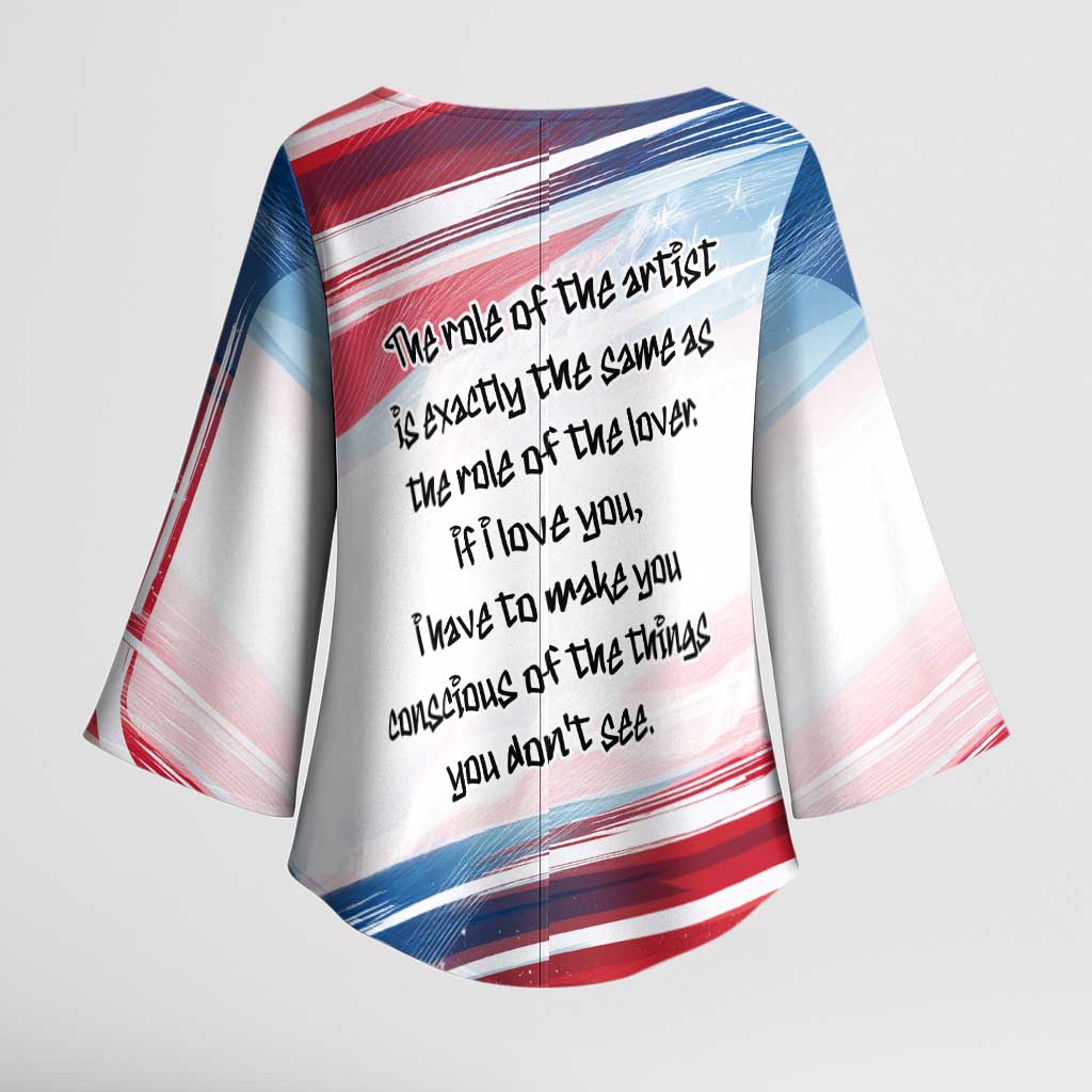 James Baldwin Kimono Sleeve Blouse Artistic Portrait Quote on Love and Awareness Civil Rights Tribute - Wonder Print Shop