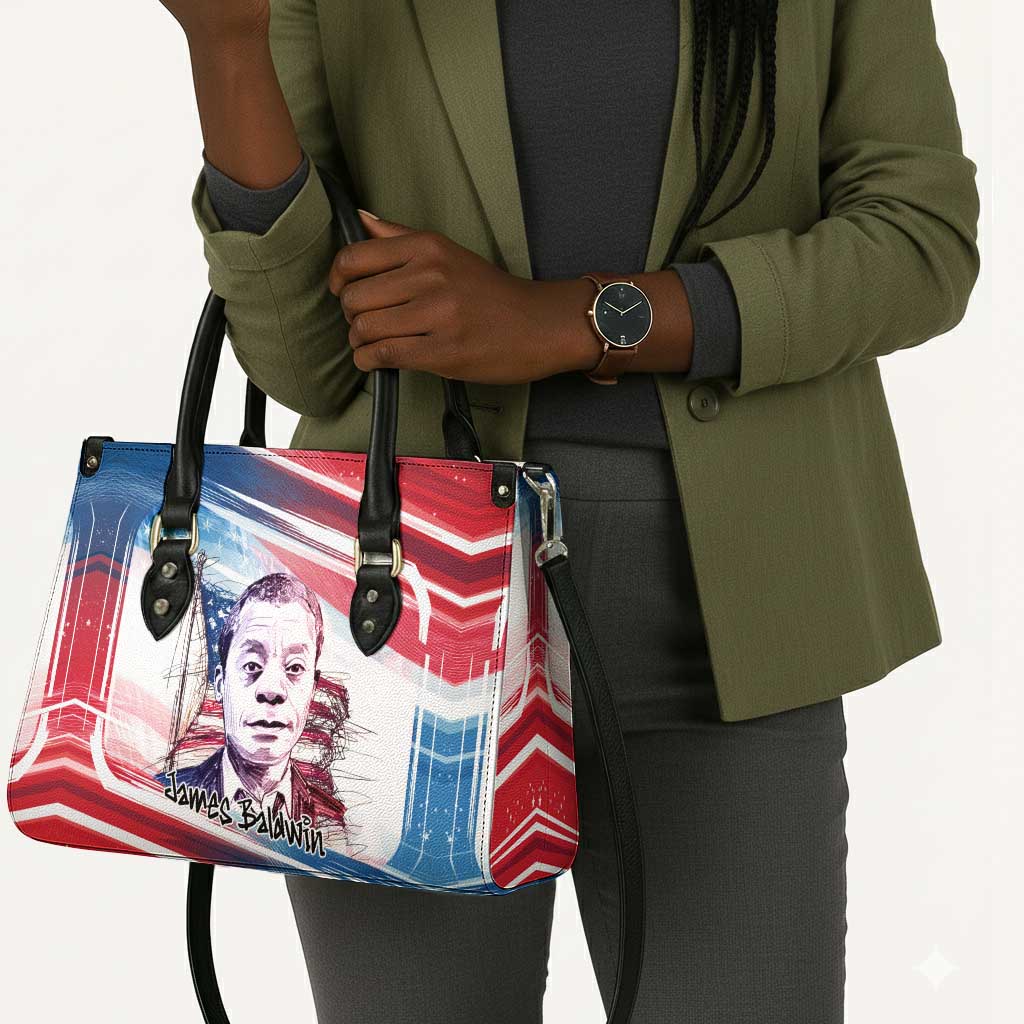 James Baldwin Leather Bag Artistic Portrait Quote on Love and Awareness Civil Rights Tribute - Wonder Print Shop
