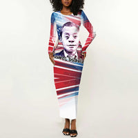 James Baldwin Long Sleeve Bodycon Dress Artistic Portrait Quote on Love and Awareness Civil Rights Tribute - Wonder Print Shop