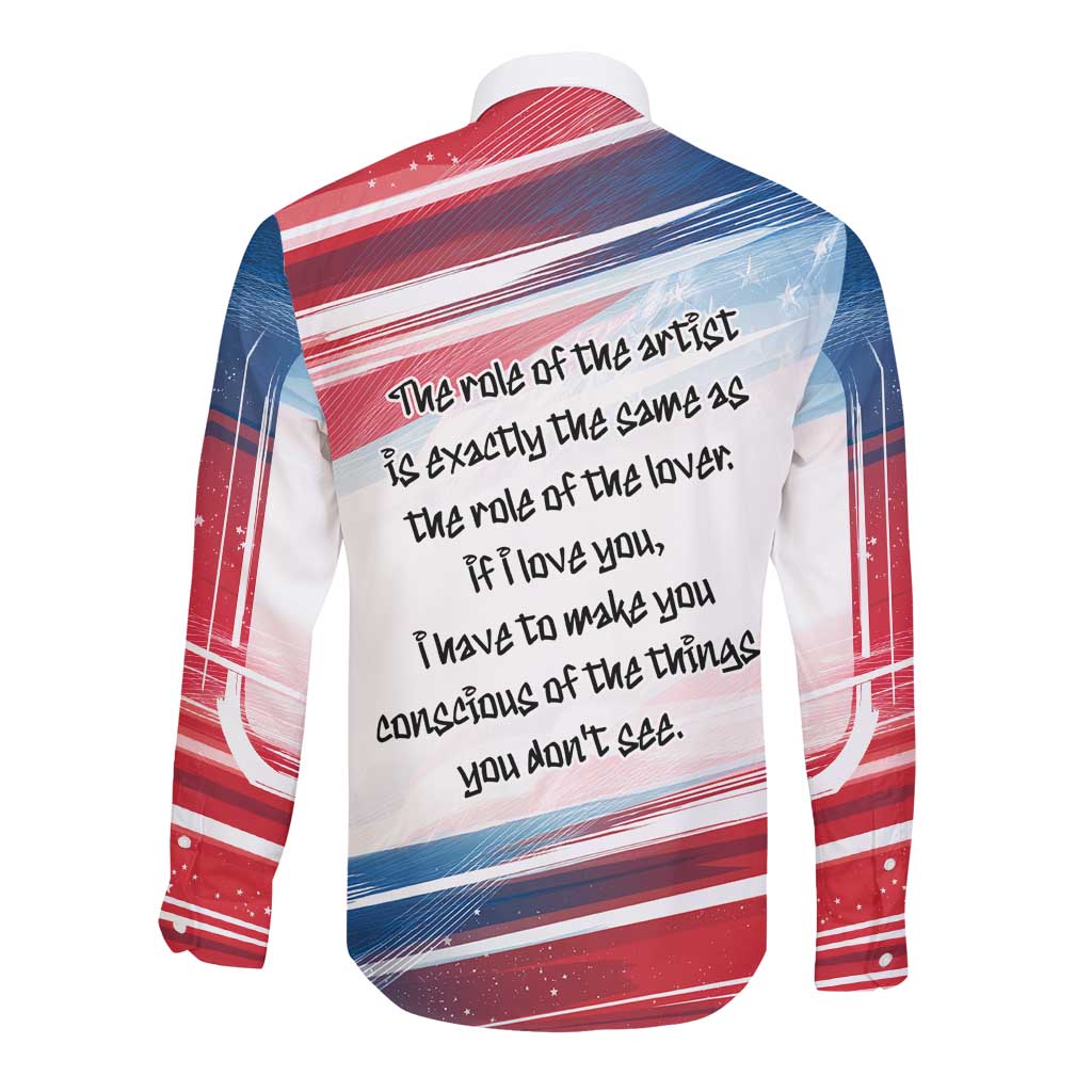 James Baldwin Long Sleeve Button Shirt Artistic Portrait Quote on Love and Awareness Civil Rights Tribute - Wonder Print Shop