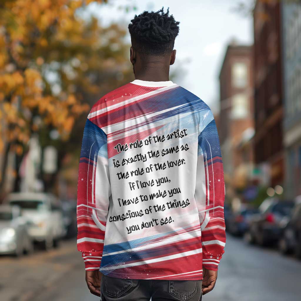 James Baldwin Long Sleeve Shirt Artistic Portrait Quote on Love and Awareness Civil Rights Tribute - Wonder Print Shop