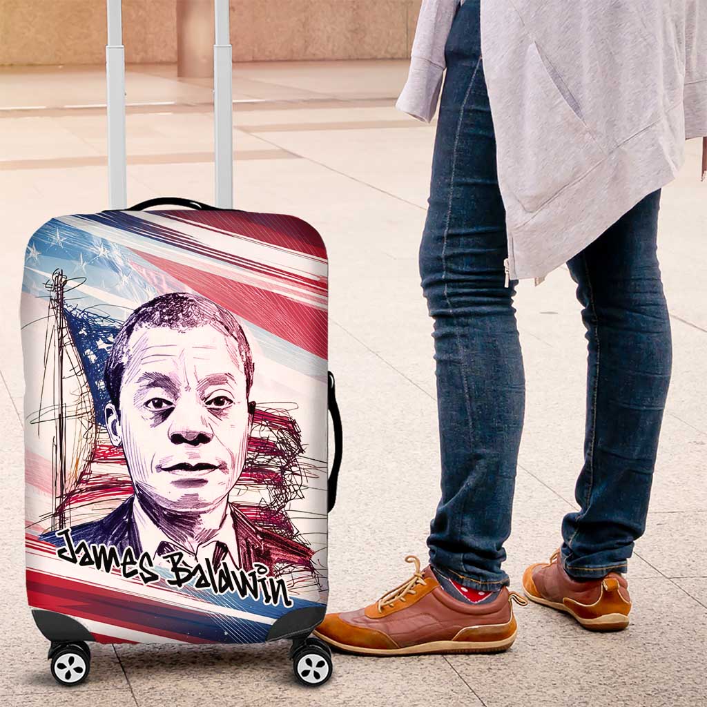 James Baldwin Luggage Cover Artistic Portrait Quote on Love and Awareness Civil Rights Tribute - Wonder Print Shop