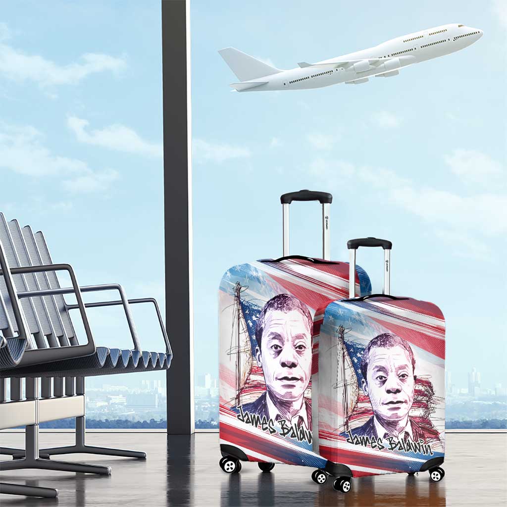 James Baldwin Luggage Cover Artistic Portrait Quote on Love and Awareness Civil Rights Tribute - Wonder Print Shop