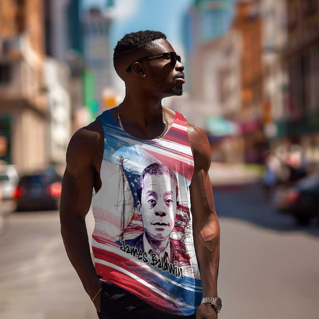 James Baldwin Men Tank Top Artistic Portrait Quote on Love and Awareness Civil Rights Tribute - Wonder Print Shop