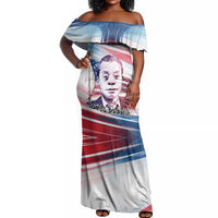 James Baldwin Off Shoulder Maxi Dress Artistic Portrait Quote on Love and Awareness Civil Rights Tribute - Wonder Print Shop