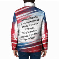 James Baldwin Padded Jacket Artistic Portrait Quote on Love and Awareness Civil Rights Tribute - Wonder Print Shop