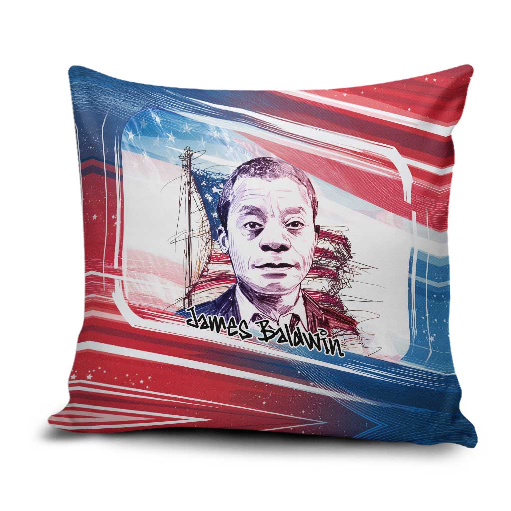 James Baldwin Pillow Cover Artistic Portrait Quote on Love and Awareness Civil Rights Tribute - Wonder Print Shop