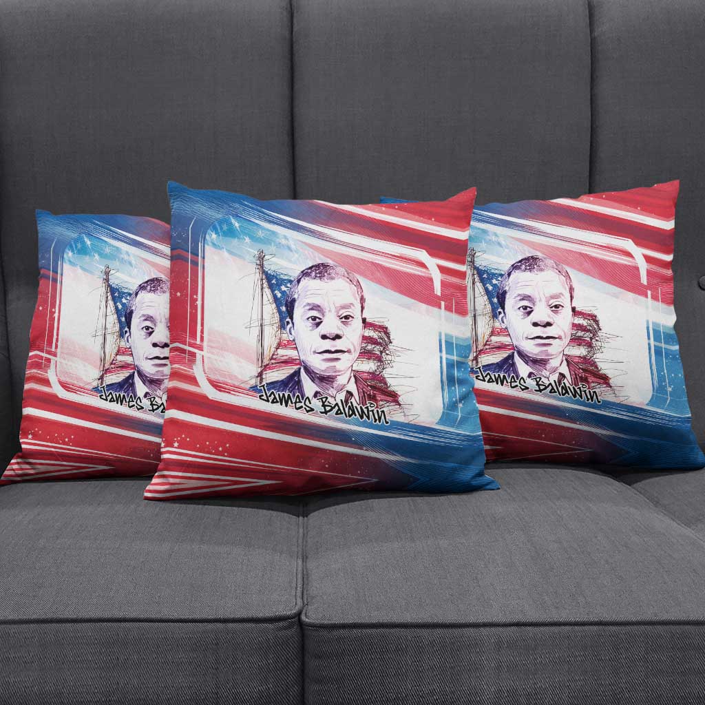 James Baldwin Pillow Cover Artistic Portrait Quote on Love and Awareness Civil Rights Tribute - Wonder Print Shop