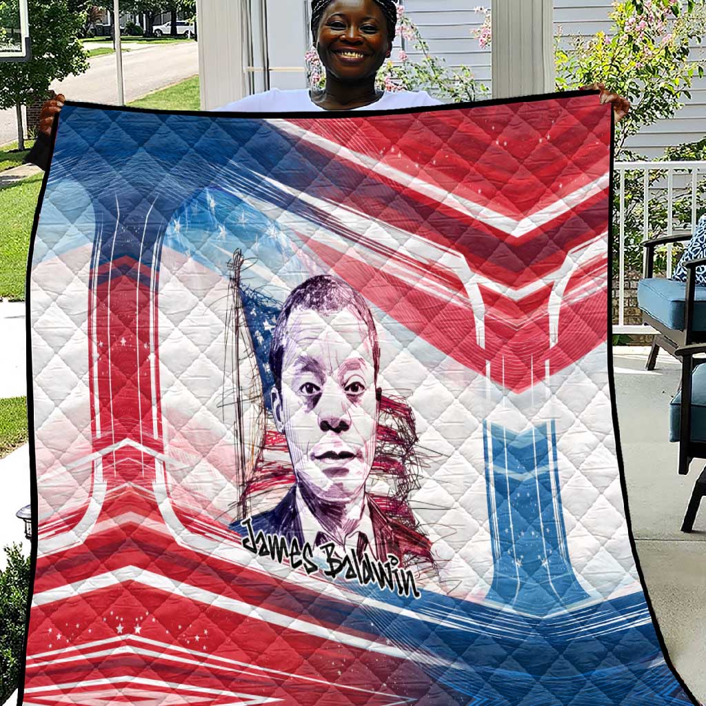 James Baldwin Quilt Artistic Portrait Quote on Love and Awareness Civil Rights Tribute - Wonder Print Shop