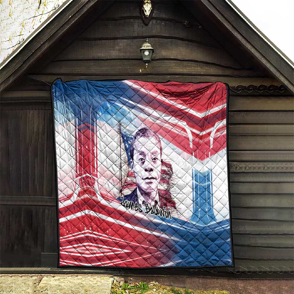 James Baldwin Quilt Artistic Portrait Quote on Love and Awareness Civil Rights Tribute - Wonder Print Shop