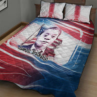 James Baldwin Quilt Bed Set Artistic Portrait Quote on Love and Awareness Civil Rights Tribute - Wonder Print Shop