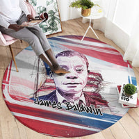 James Baldwin Round Carpet Artistic Portrait Quote on Love and Awareness Civil Rights Tribute - Wonder Print Shop
