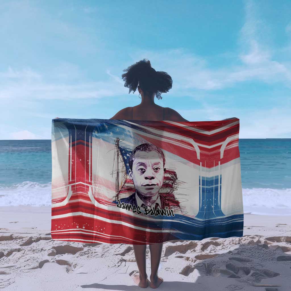 James Baldwin Sarong Artistic Portrait Quote on Love and Awareness Civil Rights Tribute - Wonder Print Shop