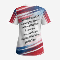 James Baldwin Scrub Top Artistic Portrait Quote on Love and Awareness Civil Rights Tribute - Wonder Print Shop