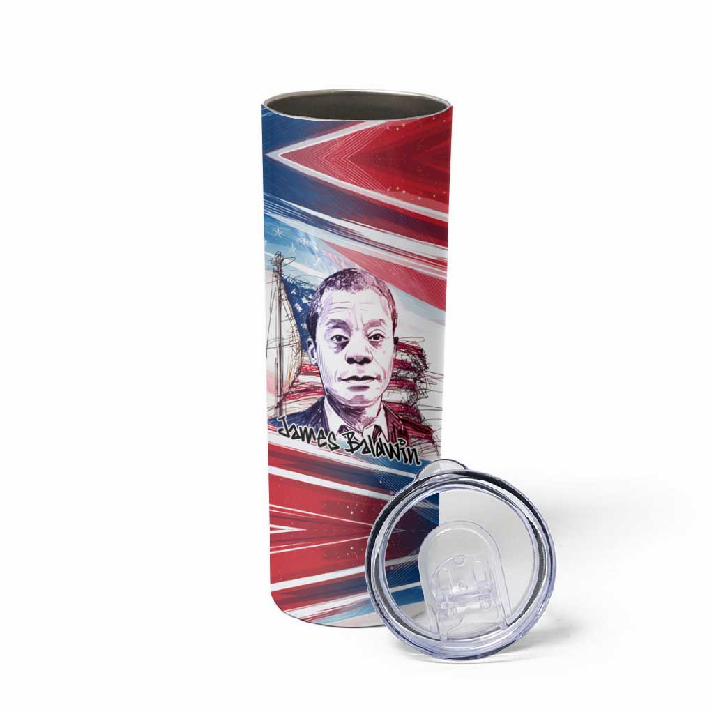 James Baldwin Skinny Tumbler Artistic Portrait Quote on Love and Awareness Civil Rights Tribute - Wonder Print Shop