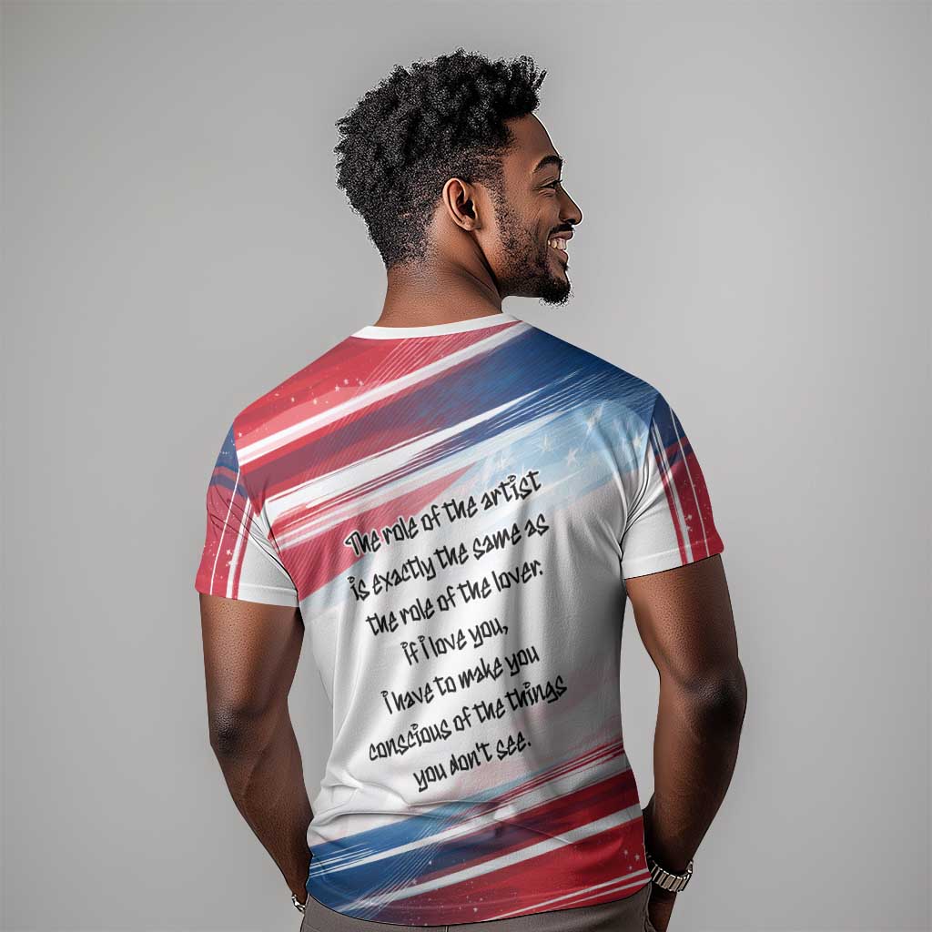 James Baldwin T shirt Artistic Portrait Quote on Love and Awareness Civil Rights Tribute TS04