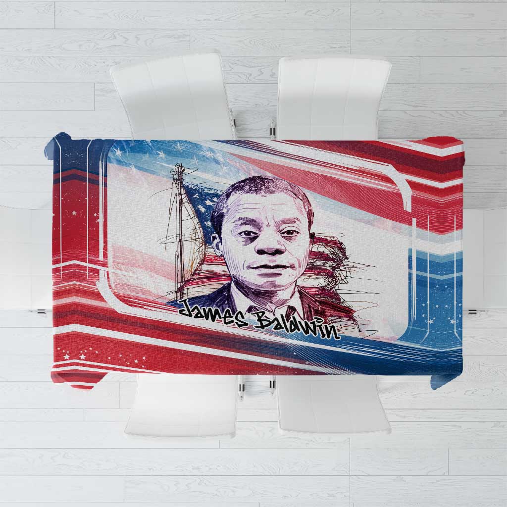 James Baldwin Tablecloth Artistic Portrait Quote on Love and Awareness Civil Rights Tribute - Wonder Print Shop