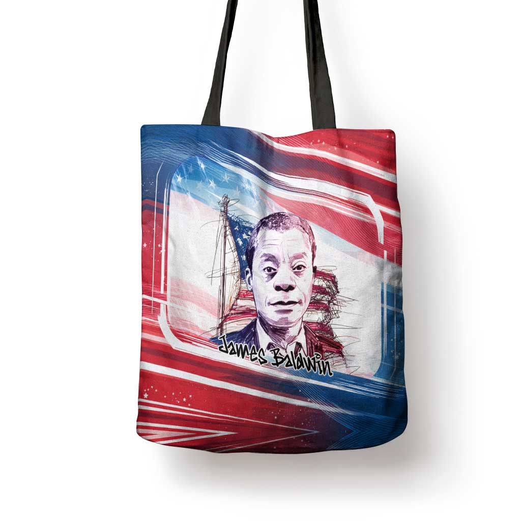James Baldwin Tote Bag Artistic Portrait Quote on Love and Awareness Civil Rights Tribute - Wonder Print Shop