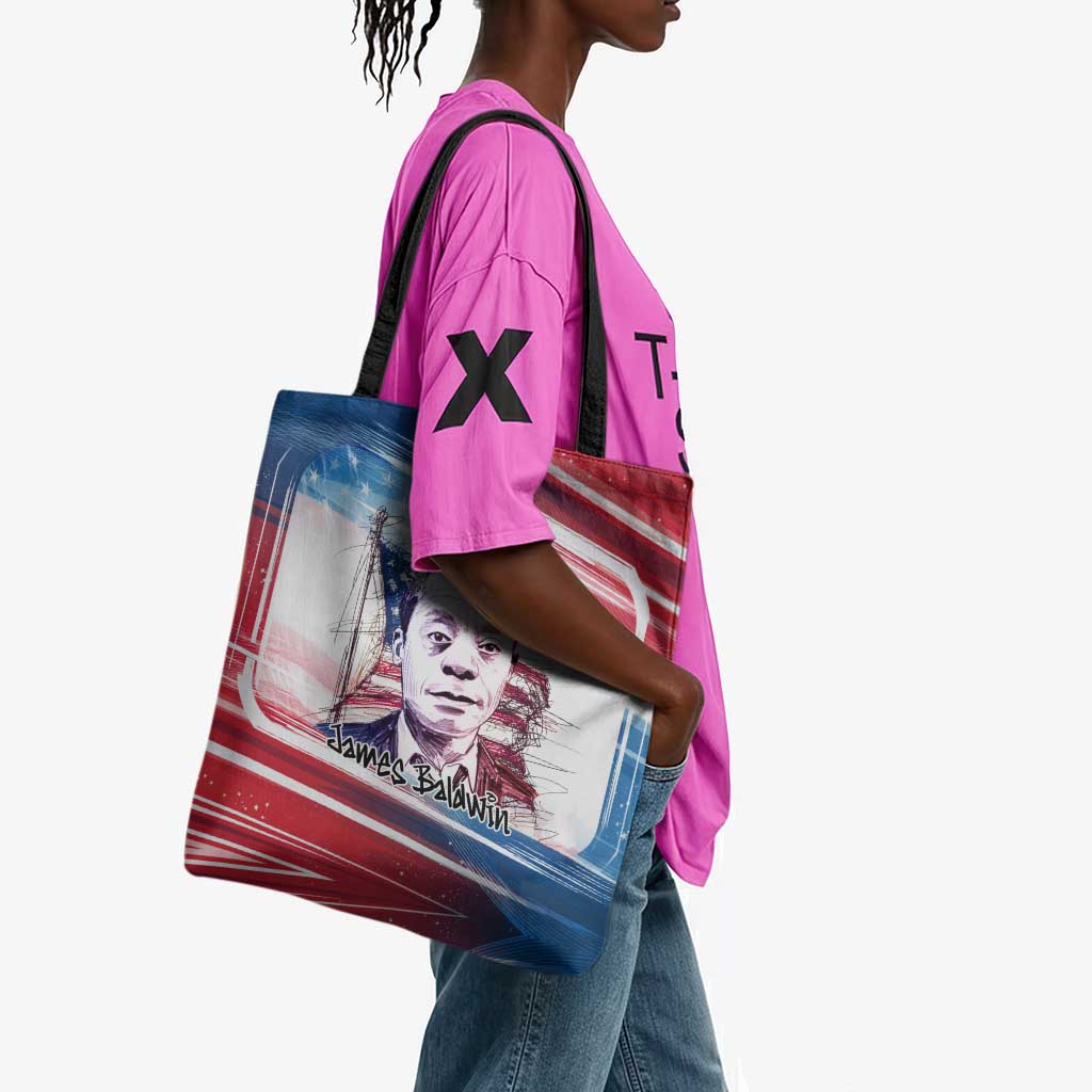 James Baldwin Tote Bag Artistic Portrait Quote on Love and Awareness Civil Rights Tribute - Wonder Print Shop