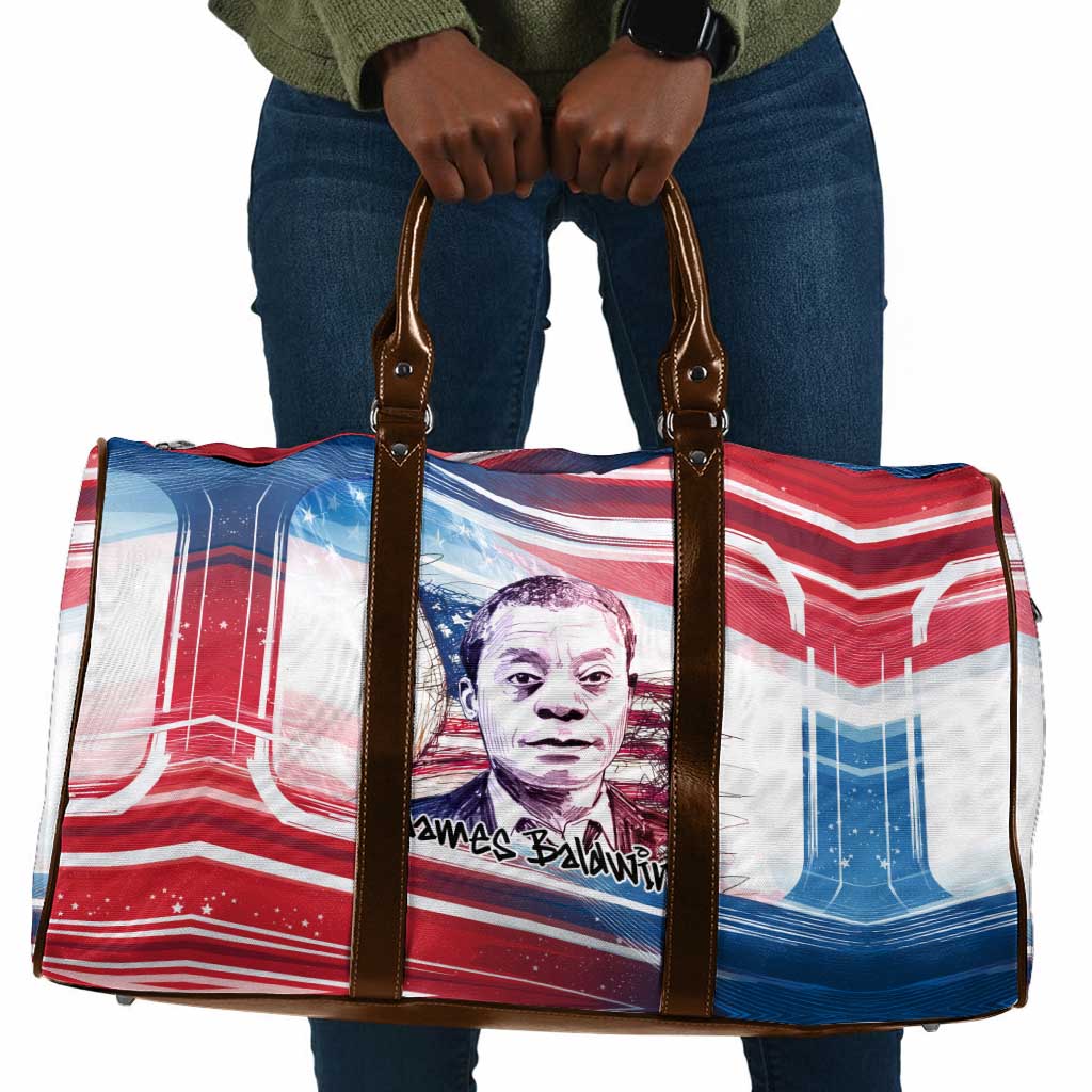 James Baldwin Travel Bag Artistic Portrait Quote on Love and Awareness Civil Rights Tribute - Wonder Print Shop