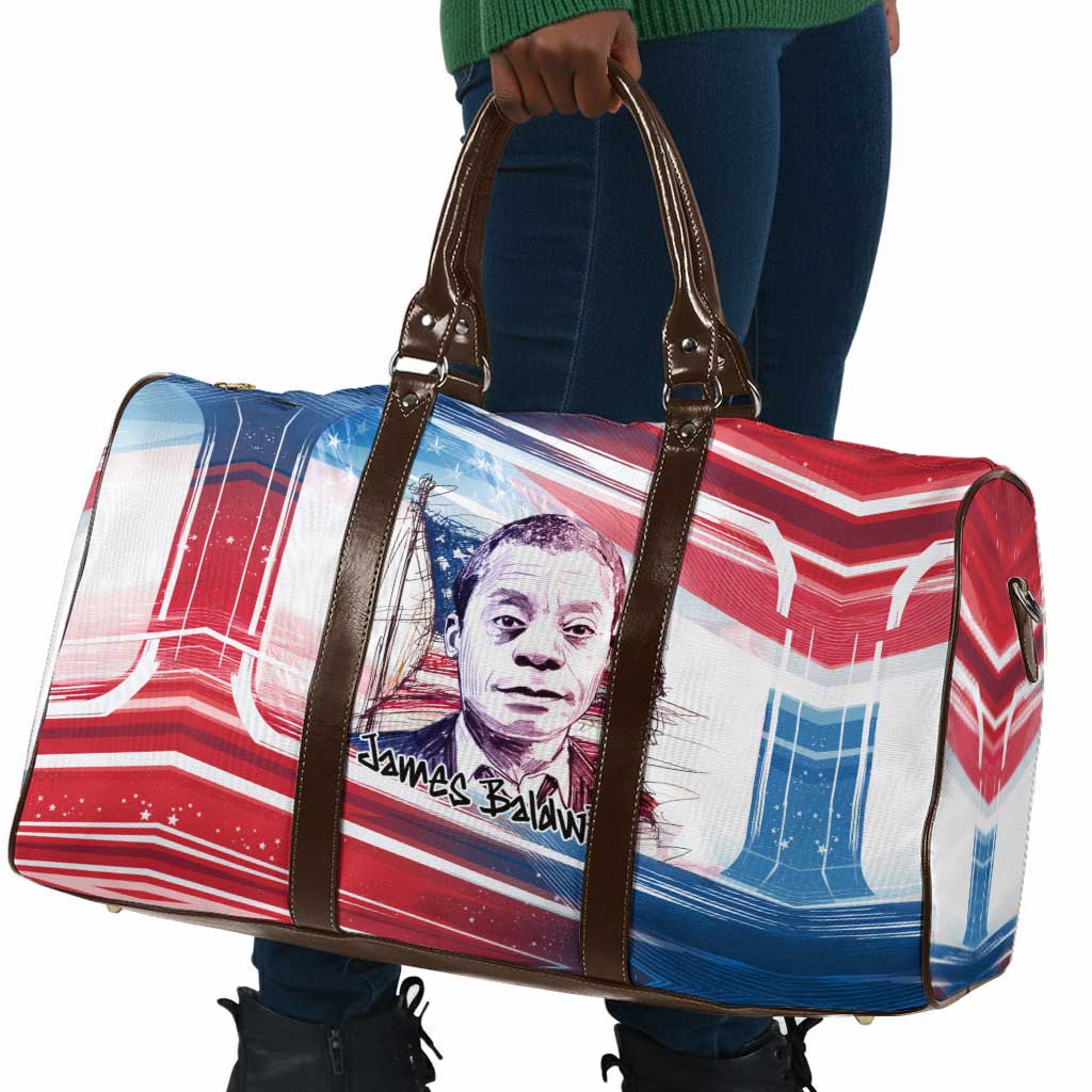 James Baldwin Travel Bag Artistic Portrait Quote on Love and Awareness Civil Rights Tribute - Wonder Print Shop