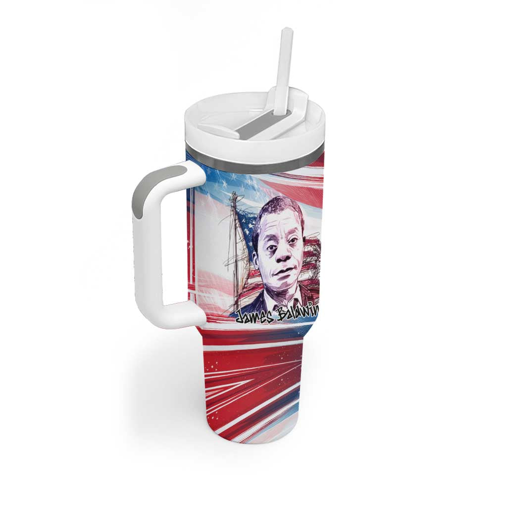 James Baldwin Tumbler With Handle Artistic Portrait Quote on Love and Awareness Civil Rights Tribute - Wonder Print Shop