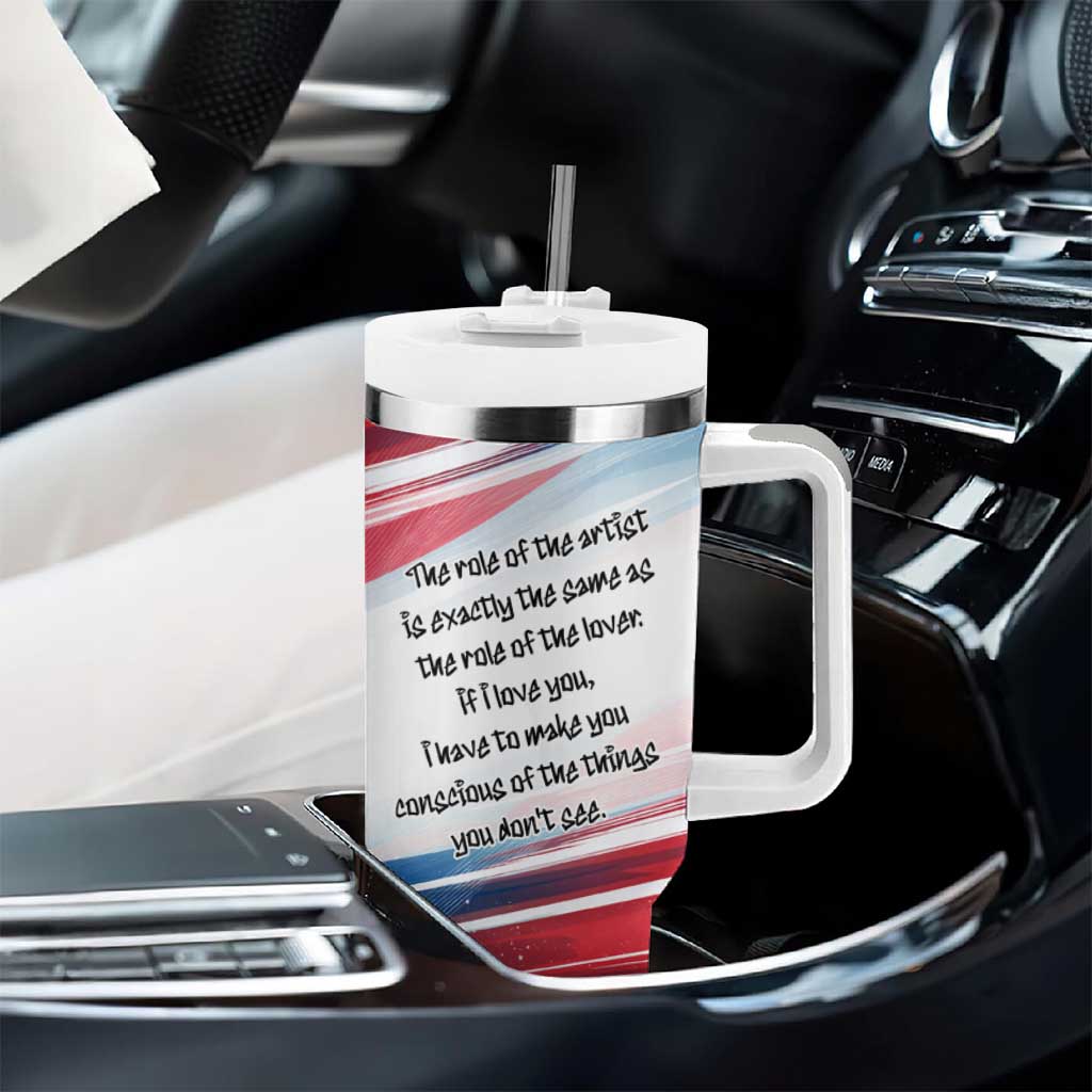 James Baldwin Tumbler With Handle Artistic Portrait Quote on Love and Awareness Civil Rights Tribute - Wonder Print Shop