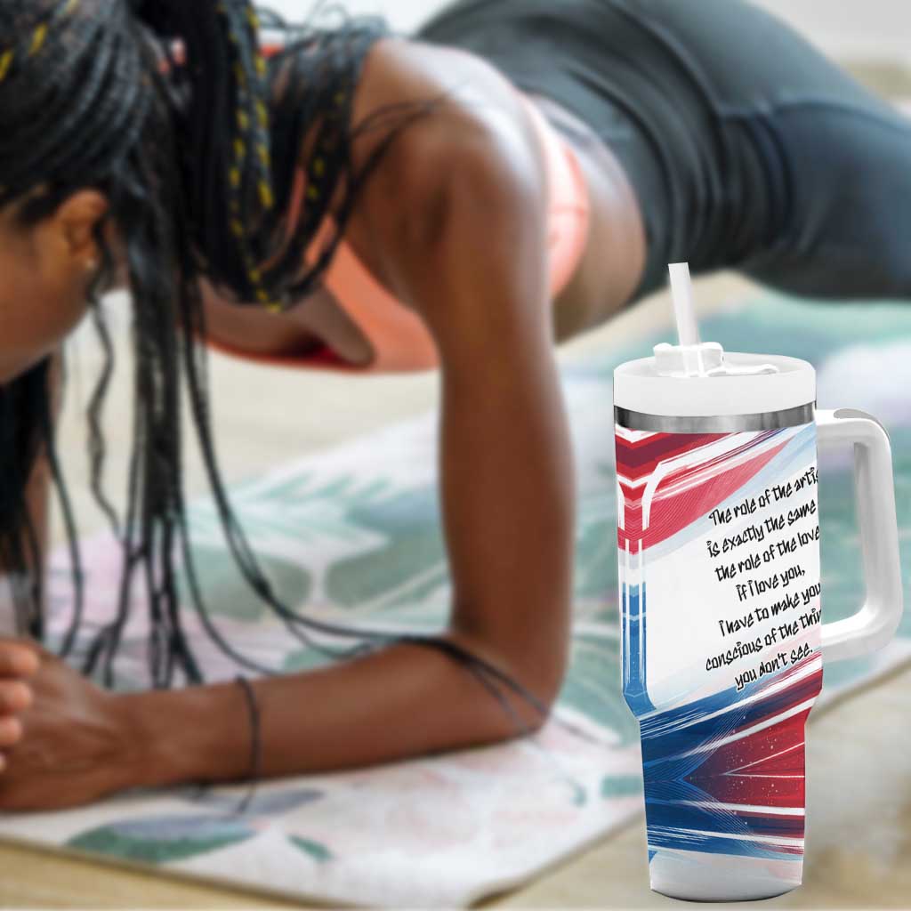 James Baldwin Tumbler With Handle Artistic Portrait Quote on Love and Awareness Civil Rights Tribute - Wonder Print Shop