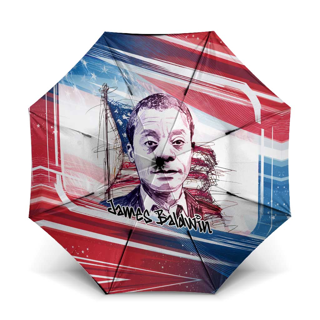 James Baldwin Umbrella Artistic Portrait Quote on Love and Awareness Civil Rights Tribute - Wonder Print Shop