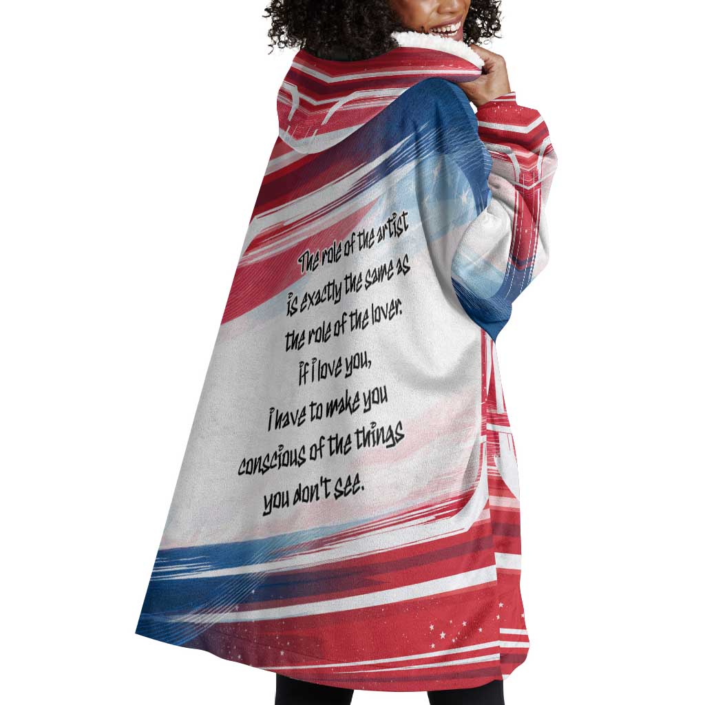 James Baldwin Wearable Blanket Hoodie Artistic Portrait Quote on Love and Awareness Civil Rights Tribute - Wonder Print Shop
