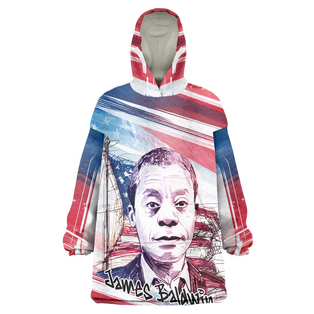 James Baldwin Wearable Blanket Hoodie Artistic Portrait Quote on Love and Awareness Civil Rights Tribute - Wonder Print Shop