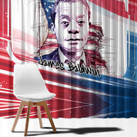 James Baldwin Window Curtain Artistic Portrait Quote on Love and Awareness Civil Rights Tribute - Wonder Print Shop