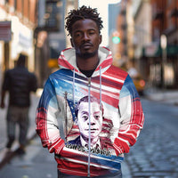 James Baldwin Zip Hoodie Artistic Portrait Quote on Love and Awareness Civil Rights Tribute - Wonder Print Shop