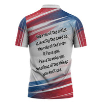 James Baldwin Zipper Polo Shirt Artistic Portrait Quote on Love and Awareness Civil Rights Tribute - Wonder Print Shop