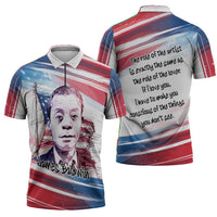 James Baldwin Zipper Polo Shirt Artistic Portrait Quote on Love and Awareness Civil Rights Tribute - Wonder Print Shop