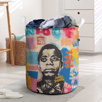 James Baldwin Laundry Basket Colorful Graffiti Style Portrait The Fire Next Time Text Bold Civil Rights Tribute - Wonder Print Shop