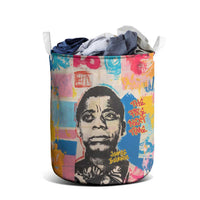 James Baldwin Laundry Basket Colorful Graffiti Style Portrait The Fire Next Time Text Bold Civil Rights Tribute - Wonder Print Shop