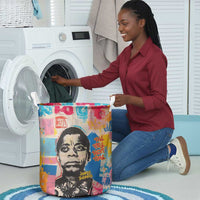 James Baldwin Laundry Basket Colorful Graffiti Style Portrait The Fire Next Time Text Bold Civil Rights Tribute - Wonder Print Shop